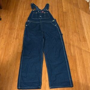 Dickies Dark Blue Denim Overalls 34 x 32~ NWOT